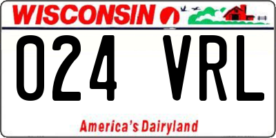 WI license plate 024VRL