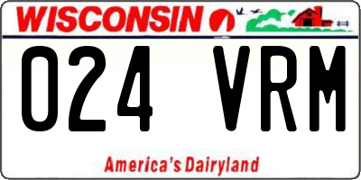 WI license plate 024VRM