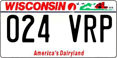 WI license plate 024VRP