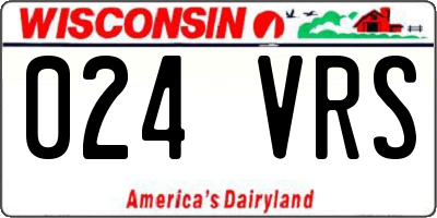 WI license plate 024VRS