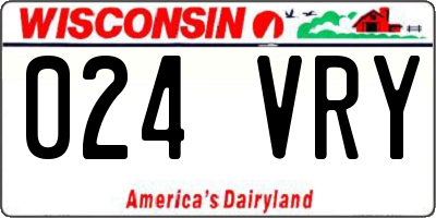 WI license plate 024VRY