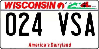 WI license plate 024VSA