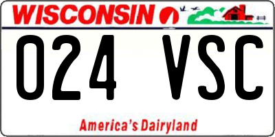WI license plate 024VSC