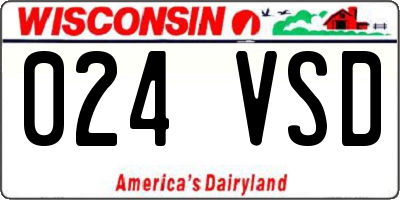 WI license plate 024VSD