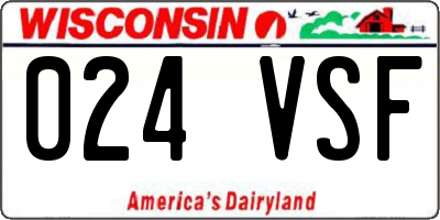 WI license plate 024VSF