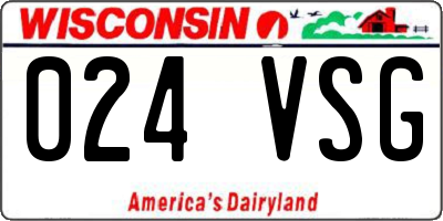 WI license plate 024VSG
