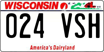 WI license plate 024VSH