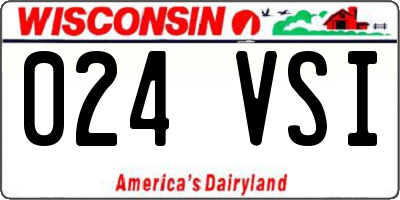 WI license plate 024VSI