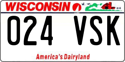 WI license plate 024VSK
