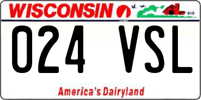 WI license plate 024VSL
