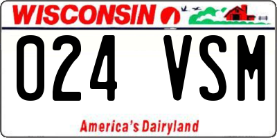 WI license plate 024VSM