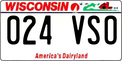 WI license plate 024VSO