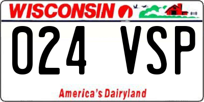 WI license plate 024VSP