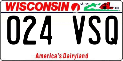 WI license plate 024VSQ
