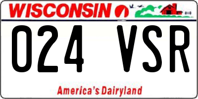 WI license plate 024VSR