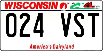 WI license plate 024VST