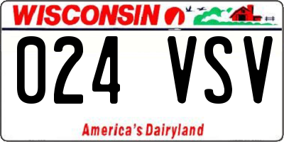 WI license plate 024VSV