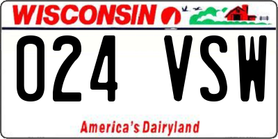 WI license plate 024VSW