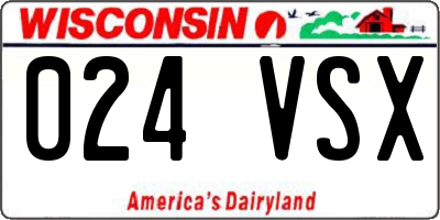 WI license plate 024VSX