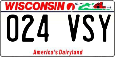 WI license plate 024VSY
