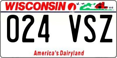 WI license plate 024VSZ