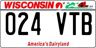 WI license plate 024VTB