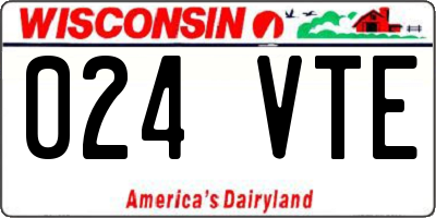 WI license plate 024VTE