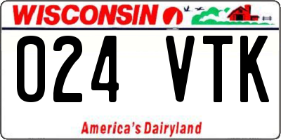 WI license plate 024VTK