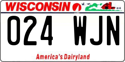 WI license plate 024WJN