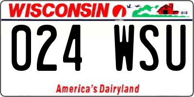 WI license plate 024WSU