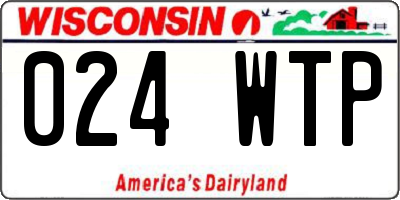 WI license plate 024WTP
