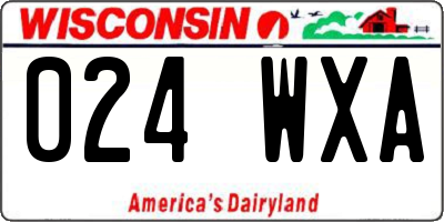 WI license plate 024WXA