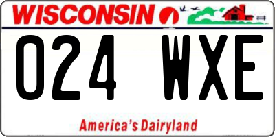 WI license plate 024WXE