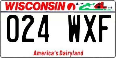WI license plate 024WXF