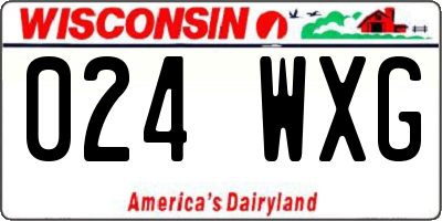 WI license plate 024WXG