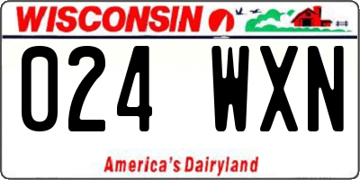 WI license plate 024WXN