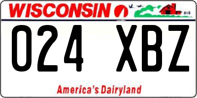 WI license plate 024XBZ