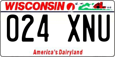 WI license plate 024XNU