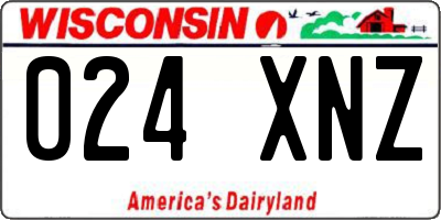 WI license plate 024XNZ