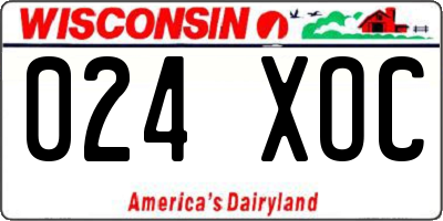 WI license plate 024XOC