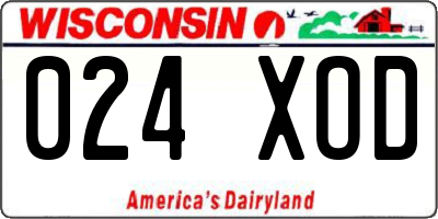 WI license plate 024XOD