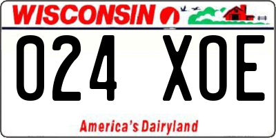 WI license plate 024XOE