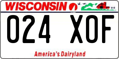 WI license plate 024XOF