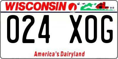WI license plate 024XOG