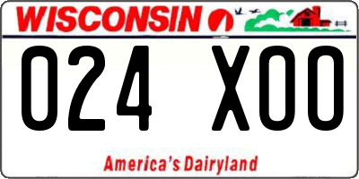 WI license plate 024XOO