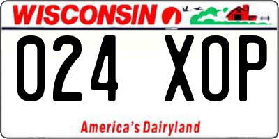 WI license plate 024XOP