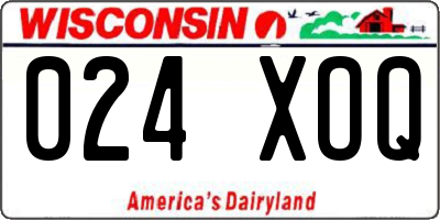 WI license plate 024XOQ