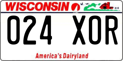 WI license plate 024XOR