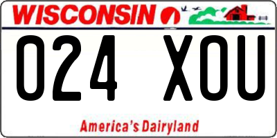 WI license plate 024XOU