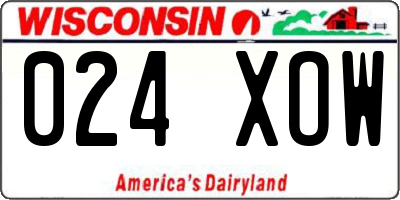 WI license plate 024XOW